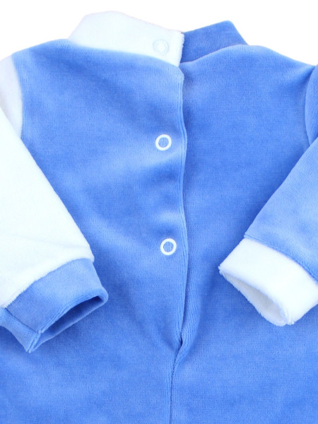 Tutina neonato azzurro e bianco ciniglia 0-3 mesi Orsetto Muffin