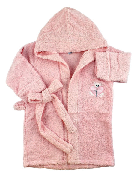 Accappatoio neonata rosa 12-18 mesi in cotone . Accappatoio Zip