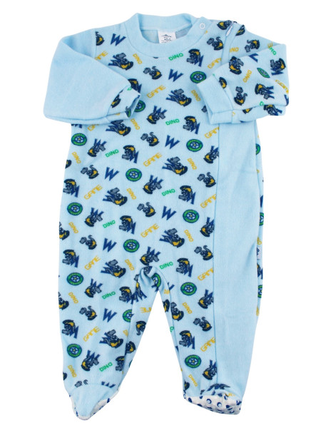 pigiama neonato in velour misto cotone. Caldo Pigiamone Celeste taglia 18-24 mesi