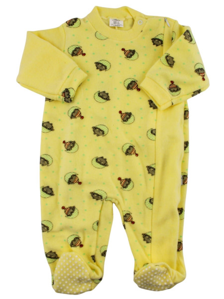 pigiama neonato in velour misto cotone. Caldo Pigiamone Giallo Taglia 9-12 mesi