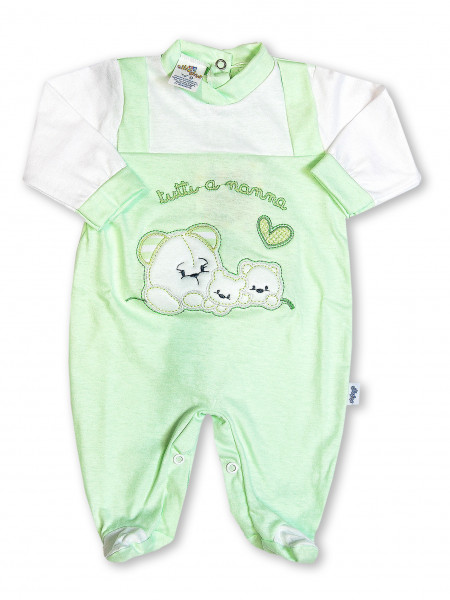 tutina neonato in cotone tutti a nanna  Verde pistacchio Taglia 3-6 mesi